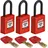 Brady SafeKey Nylon Lockout-Vorhängeschloss Mit Nylon Bügel 38.00 mm Rot KA - Gleichschließende Schlösser 3 Stück