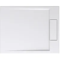 doporro Duschtasse Duschwanne 80x100x4 flach in Weiß inkl. Ablaufgarnitur AL06 DIN-Anschlüsse für bodenebene Montage geeignet Geoma04