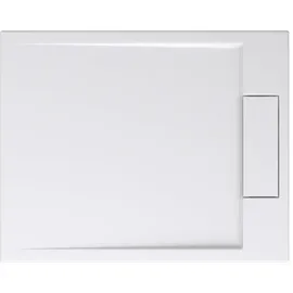 doporro Duschtasse Duschwanne 80x100x4 flach in Weiß inkl. Ablaufgarnitur AL06 DIN-Anschlüsse für bodenebene Montage geeignet Geoma04