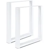 Magnetic Mobel 2 x Tischbeine aus Metall für Schreibtisch Esstisch, Möbelfüße Tischgestell Tischuntergestell Tischkufen (Weiß | Profil 8x4 cm, 70x72 cm)