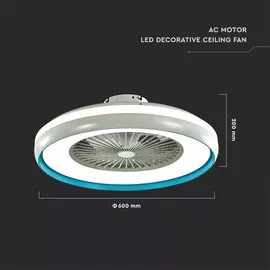 V-Tac LED Deckenventilator 60 cm Deckenventilator Weiß