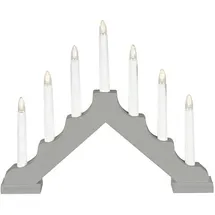 Konstsmide LED Holzleuchter, mattgrau lackiert, mit an/aus Schalter, 7 warm weiße Dioden, batteriebetrieben, Innen, Batterie: 6 x AA 1,5V (exkl.) - 2322-305