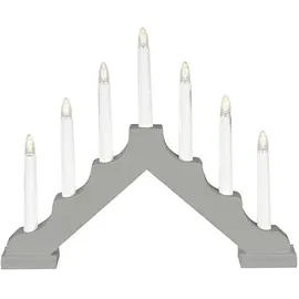 Konstsmide LED Holzleuchter, mattgrau lackiert, mit an/aus Schalter, 7 warm weiße Dioden, batteriebetrieben, Innen, Batterie: 6 x AA 1,5V (exkl.) - 2322-305