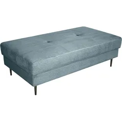 Sitzhocker TRENDS BY HG "SUMMER", blau (laggon), B:142cm H:46cm T:78cm, Hocker, in Cord-Stoff mit Metallfuß