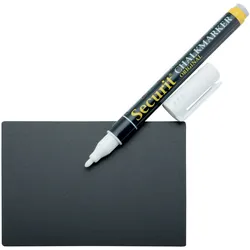 Securit® Kreidetafel TAGs A7 inkl. 1 Kreidestift, 4 Spikes und 4 transparenten Haltern, 20er Set 10,5x7,4x0,1cm | 0,2kg