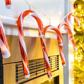 INDA-EXCLUSIV LED Lichterkette Zuckerstangen 180 cm warmweiß