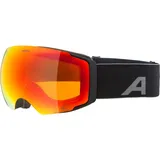 Alpina FALERA MAG Q-LITE - verspiegelte, kontrastverstärkende OTG Skibrille mit Wechselscheibensystem und 100% UV-Schutz, für Erwachsene, black