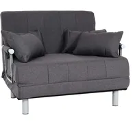 Mendler HWC-K29, Klappsessel Schlafsofa Gästebett Relaxsessel, Liegefläche 186x97cm Stoff (270g/m2) dunkelgrau