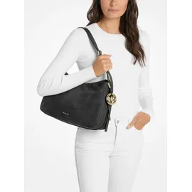 Michael Kors Nolita Medium Schultertasche Leder/Nubukleder Black