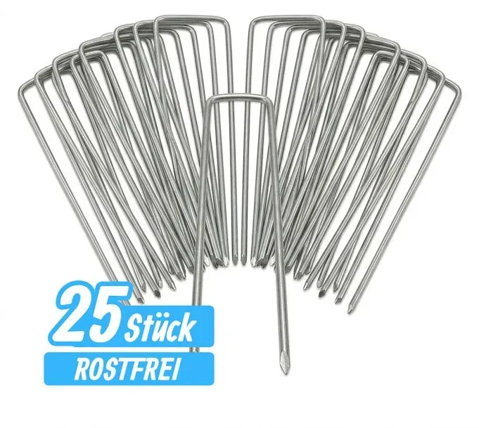 Relaxdays 50 x Bodenanker verzinkt Silber