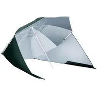 Outsunny Sonnenschirm Strandschirm Windschutz Strandmuschel Dunkelgrün Φ210xH222cm