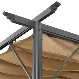 vidaXL Pergola mit Ausziehbarem Dach 300 x 300 cm taupe