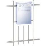Zaunbriefkasten mit Convex-Dach mit Sprech-/Klingelkasten, Galfan-Stahl
