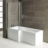 hak Handelsagentur Koch Raumspar Badewanne Syna mit Duschzone 150x85/70cm, rechts weiss, Komplett-Set