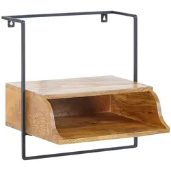 Kadima Design Wandkonsole, Mango-Holz, Industrial-Stil, Boxspringbetten. 44x35x45 cm