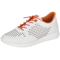 Remonte Damen D3103 Sneaker, Weiss/Weiss/orange / 80, 39 EU - 39 EU