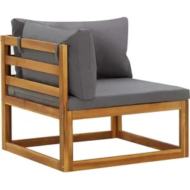 vidaXL Modular-Ecksofas 2 Stk. mit Auflagen Dunkelgrau