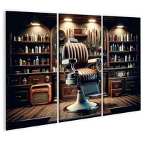 islandburner Leinwandbild Klassischer Friseurstuhl im nostalgischen Salon Barber Shop