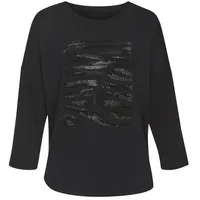 LASCANA 3/4-Arm-Shirt Damen schwarz, silber Gr.32/34