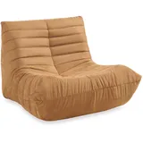 [en.casa] Bodensessel Kodsø Mikrofaser 75 x 90 x 100 cm Braun