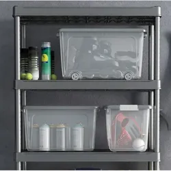 PROREGAL Mehrzweck Aufbewahrungsbehälter HAWK mit grauem Deckel, HxBxT 25x38x23cm, 15 Liter, Transparent, Behälter, Box, Aufbewahrungsbehälter