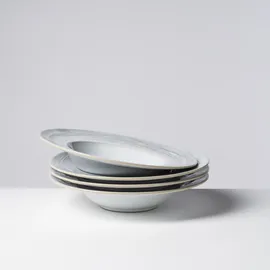 gipfelstück Pastateller Tiefer See 27 cm grau/weiß 4er Set