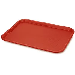 MONOUSO - Tablett aus PP rechteckig Fastfood rot 35,5x45,3cm (1 Stück)