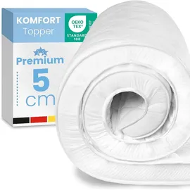 eloneo Topper 100x190cm, 6 cm Höhe, atmungsaktiver Matratzentopper, Matratzenauflage, für Bett und Boxspringbett