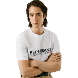 Pepe Jeans für Herren. PM5010104 Matthew-T-Shirt weiß (M), Lässig, Baumwolle, Kurzarm