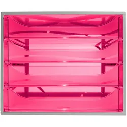 Exacompta 228654D 1x ECOBOX Schubladenbox mit 4 Laden - Himbeerfarben