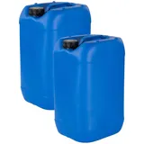 kanister-vertrieb® 2 Stück 25 L Kanister Wasserkanister Kunststoffkanister blau BPA frei DIN61+ Etiketten