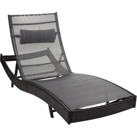 MCW Phoenix Gartenliege 220 x 70 x 88 cm braun meliert