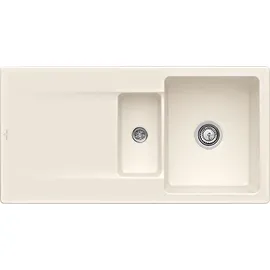 Villeroy & Boch Siluet 60 R flat crema Keramikspüle Excenterbetätigung 980 x 490 mm
