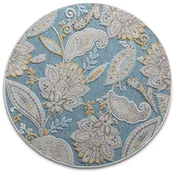 Outdoorteppich Prado Polypropylen Blau, Weiß Blau / 133 cm