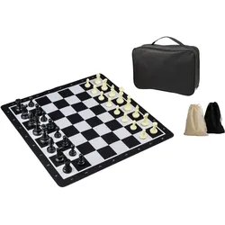 Philos-Spiele Schachset, rollbar, Feld 55 mm, mit Kunstofffiguren und Tragetasche