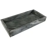 Adorist Marmortablett - Tablett aus grauem Marmor - Marble Tray - Dekotablett - Serviertablett - rechteckig - Marmoroptik - dunkelgrau - 15x30x4cm