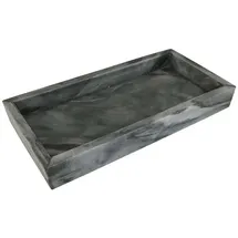 Adorist Marmortablett - Tablett aus grauem Marmor - Marble Tray - Dekotablett - Serviertablett - rechteckig - Marmoroptik - dunkelgrau - 15x30x4cm