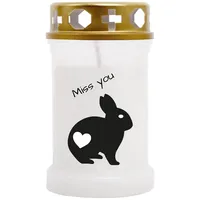 HS Candle Grabkerze, Grabkerze (40 bis 170 Stunden Brenndauer), mit vers. Motiv weiß