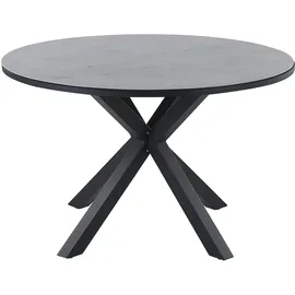 Beliani Maletto Gartentisch Ø 120 x 66 cm Grau/Schwarz