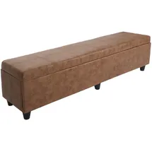 berlinlodge Sitzbank MIT Aufbewahrung Lars Leder + Kunstleder Creme HxBxT 45x112x45cm