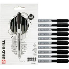 Sakura Gelschreiber Retractable Classic Schwarz 0,4 mm 10 St.