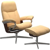 Stressless Relaxsessel STRESSLESS "Consul" Sessel Gr. Material Bezug, Material Gestell, Ausführung / Funktion, Maße, gelb (yellow) Lesesessel und Relaxsessel