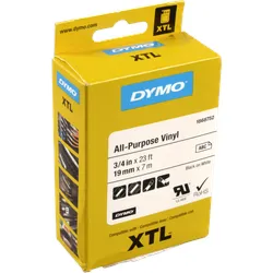 Dymo XTL Schriftband 1868752 Vinyl  schwarz auf weiß  19mm x 7,5m