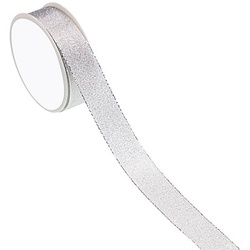 Stoffband, silber, 25 mm, 10 m
