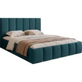 Selsey Polsterbett 140x200 cm, mit Bettkasten, Metallgestell, türkis - Türkis