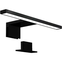 B.K.Licht Wandleuchte Badleuchte LED Spiegelleuchte Badezimmer IP44, 230V chrom/schwarz, LED fest integriert, 4000K, Schminklicht 8W, 780lm Badezimmer-Beleuchtung Spiegelschrank Flur schwarz 30 cm