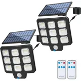 Solarbetriebene Außenleuchte mit Bewegungsmelder, 108 LEDs, Solar-Außenbeleuchtung mit 3 Modi, Solar-Flutlicht, IP65 Solar-Außenleuchte,