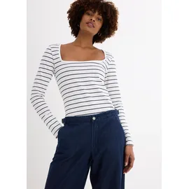 bonprix Weite Jeans lockerer Schnitt, gerade Passform, mittlerer Bund blau 40