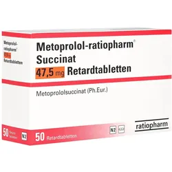 METOPROLOL-ratiopharm Succinat 47,5 mg Retardtabl. 50 St