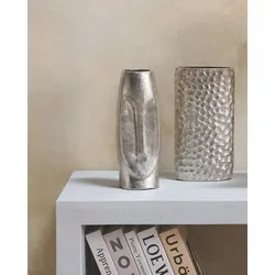 Aluminium Blumenvase 32 cm Silber CARAL